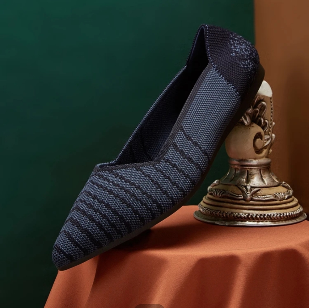 Blue Pointed Ballet Flat